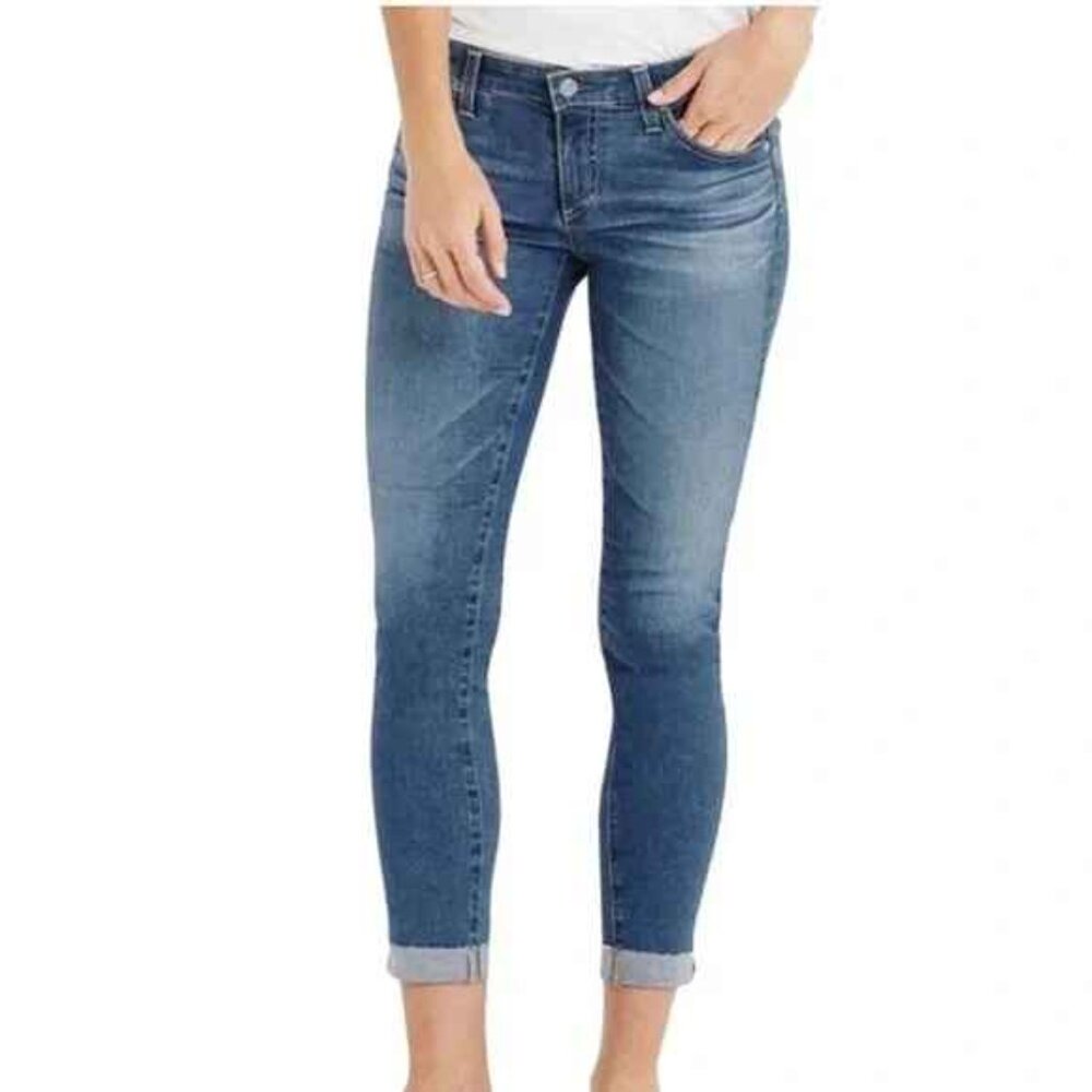 AG Adriano Goldschmied The Stilt Roll-Up Slightly Distressed Ag-Ed Jeans size 29